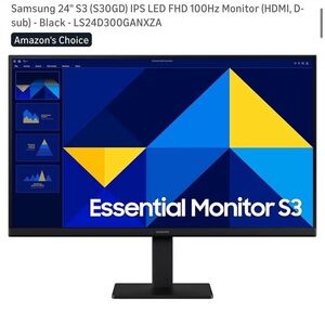 Samsung 24" S3 Essential Monitor — Black